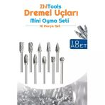 Zhltools Dremel Uyumlu Mini Oyma Gravür Uç Seti 10Lu Tungsten Karbür, Ahşap, Metal, Plastik İçin