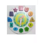 Zhltoys Ahşap Aslan Geometrik Saat Oyuncak Bultak Renkli Saat