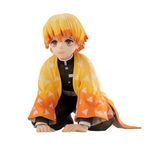 Zhongkaihua Anime Figürleri Agatsuma Zenitsu Figürü Anime Aksiyon Figürü Diz Etme Modeli 9 cm PVC Heykel Dekorasyon Koleksiyonu Hediye
