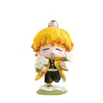 Zhongkaihua Anime Figürleri Agatsuma Zenitsu Sevimli Mini Q Figür Agatsuma Zenitsu Aksiyon Figürü PVC Heykel Model Figür Anime Hayranları için Süsler Koleksiyon Parçaları