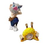 Zhongkaihua Anime Figürleri Zenitsu Agatsuma Figürü, Hashibira Inosuke Figürü Model Heykel, Aksiyon Figürü, Mini Figür 5,5/9,5 cm PVC Masaüstü Dekorasyon Koleksiyonu Hediye