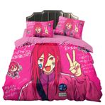 Zhongkaihua Anime Yatak 3 Parça Set Çift Tek Kral Boyutu, Bachira Meguru/Chigiri/Rin/Nagi Şekil 3D Baskılı Yatak/Yastık Kılıfı Anime Yatak Ev Dekoratif