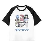 Zhongkaihua Blue Lock Üniseks Anime Seishiro Nagi Hawaii Yaz Gömleği, Beyaz Baskılı Chigiri Hyoma Şık Plaj Tişörtü
