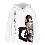 Zhongkaihua Bungo Sokak Köpekleri Dazai Osamu Nakajima Atsushi Anime Dijital Kapüşonlu Kazak Yetişkin Genç Anime Sweatshirt Cepli Sıcak Hediye Öğrenci Severler için, Tip - 7, XL