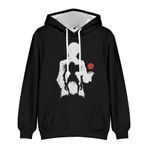 Zhongkaihua Death Note Light Yagami L Lawliet Anime Dijital Kapüşonlu Kazak Sweatshirt Cepli Sıcak Hediye Yetişkin Genç Erkek Kız Öğrenci Severler için, 3 yazın, L