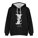 Zhongkaihua Death Note Light Yagami L Lawliet Anime Dijital Kapüşonlu Kazak Sweatshirt Cepli Sıcak Hediye Yetişkin Genç Erkek Kız Öğrenci Severler için, Tip 2, S