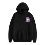 Zhongkaihua Frieren: Beyond Journey's End Anime Hoodie Siyah Uzun Kollu Kapüşonlu Kazak Sweashirts Frieren Sevimli Karikatür Baskılı Cepli Weatshirt, 3 yazın, XS
