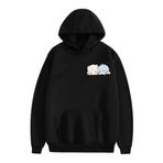 Zhongkaihua Frieren: Beyond Journey's End Anime Hoodie Siyah Uzun Kollu Kapüşonlu Kazak Sweashirts Frieren Sevimli Karikatür Baskılı Cepli Weatshirt, 7 yazın, XL