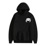 Zhongkaihua Frieren: Beyond Journey's End Anime Hoodie Siyah Uzun Kollu Kapüşonlu Kazak Sweashirts Frieren Sevimli Karikatür Baskılı Cepli Weatshirt, tip 1, XXL