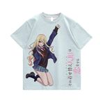 Zhongkaihua Kitagawa Marin Anime Baskılı Tişört My Dress-Up Darling Unisex Anime Tişört Erkekler ve Kadınlar için Yaz Günlük Kısa Kollu Üst, tip 1, M Short
