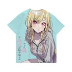 Zhongkaihua Kitagawa Marin Anime Baskılı Tişört My Dress-Up Darling Unisex Anime Tişört Erkekler ve Kadınlar için Yaz Günlük Kısa Kollu Üst, tip 4, L Short