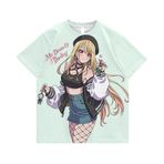 Zhongkaihua Kitagawa Marin Anime Baskılı Tişört My Dress-Up Darling Unisex Anime Tişört Erkekler ve Kadınlar için Yaz Günlük Kısa Kollu Üst, tip 6, XXL Short