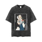 Zhongkaihua Kitagawa Marin Anime Kuroe Shizuku Vintage Yıkanmış Tişört Sıkıntılı Grafik Pamuk Erkekler Gençlik Boys Yaz Rahat Hip Hop Streetwear, 3 yazın, XXL