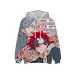Zhongkaihua Kyan Reki 3D Anime Dijital Langa Hasegaw Chinen Miya Kapüşonlu Kazak Sweatshirt Cepli Sıcak Hediye Yetişkin Genç Erkek Kız Öğrenci Severler için, tip 1, S