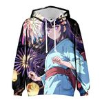 Zhongkaihua Oshi no Ko Hoshino Ai Hoshino Rubi Anime Dijital Kapüşonlu Kazak - Yetişkin Genç Anime Sweatshirt Cepli Sıcak Hediye Erkekler, Kızlar Öğrenci Aşıklar için, Tip - 01, XS