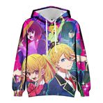Zhongkaihua Oshi no Ko Hoshino Ai Hoshino Rubi Anime Dijital Kapüşonlu Kazak - Yetişkin Genç Anime Sweatshirt Cepli Sıcak Hediye Erkekler, Kızlar Öğrenci Aşıklar için, Tip - 06, XXS