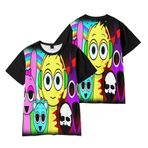 Zhongkaihua Sprunki Anime Karikatür Günlük 3D Baskı Moda Şık Tişört Çocuk Genç Erkek Kız için, Rahat Moda Sprunki T Shirt Hediye, Sprunki (Tip 7), 110
