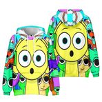 Zhongkaihua Sprunki Kapüşonlu Çocuk Erkek Kız Çocuklar için, Sprunki 3D Baskı Karikatür Anime Kapüşonlu Uzun Kollu Kazak Cep Yaylı Günlük Moda Sweatshirt Hayranlar için Sıcak Hediyeler, 14 yazın, 130