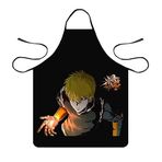 Zhongkaihua Yetişkin Çocuklar için Anime Pişirme Önlüğü Bir Yumruk Adam Saitama Desenli Önlük Mutfak Önlüğü Ev Yemek Pişirme Pişirme Bahçecilik İkram Partisi (Siyah), Tip7, 68x55cm