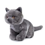 ZHONGXIN MADE İngiliz Kısa Kedi Doldurulmuş Hayvan - 11" Peluş Oyuncak Gri Kedi, Çocuklar için Yumuşak Oyuncak Kedi (British Shorthair Cat 2)