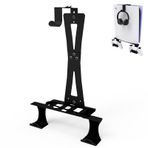 ZHSX Wall Mount for PS5 Models,ps5 shelf playstation wall mount Compatible with PS5 and PS5 Slim Disc Adjustable length and width Holds Two Controllers
