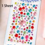 Zhuning Shop 1 1 Sayfalık Yuvarlak Stil 4 Levha 3D Taş Yapışkanlı Mücevher Çocuklar Çocuklar Dıy Sanat El Sanatları Parlak Düz Geri Taş Kristal Sticker Kızlar (Yurt Dışından)