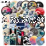 Zhuning Shop 1 10 ADET-W788 Tarzı Çocuk Kendin Yap Oyuncak Deniz Dalga Spreyi Yuvarlak Sticker Graffiti Kaykay Gitar Bagaj Laptop Pvc Etiket Stick Oyuncak F5 (Yurt Dışından)