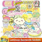 Zhuning Shop 1 30 Adet Buzzwords Stili Parlayan Karanlıkta Unicorn Stickerlar Luminous Noel Sevimli Hayvan Sticker Laptop Şişe Bagaj Çocuk Oyuncak Hediye Parti Malzemeleri (Yurt Dışından)