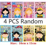 Zhuning Shop 1 4 Adet Rastgele Stil Çocuklar Için Kendin Yap Sticker Bulmaca Oyunları Yüz Yapma Prenses Hayvan Dinozor Montaj Puzzle Çocuk Tanıma Eğitim Oyuncakları (Yurt Dışından)