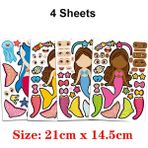 Zhuning Shop 1 4 Yaprak Stili Çocuklar Için Kendin Yap Sticker Bulmaca Oyunları Yüz Yapma Prenses Hayvan Dinozor Montaj Puzzle Çocuk Tanıma Eğitim Oyuncakları (Yurt Dışından)