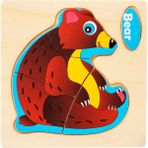 Zhuning Shop 1 5 Ayı Stili Çocuklar Için 3D Ahşap Bulmaca Oyuncakları - Ahşap 3D Çizgi Film Hayvan Bulmacaları Zeka Geliştirici Erken Eğitim Oyuncakları (Yurt Dışından)