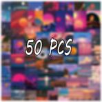 Zhuning Shop 1 50 ADET-FE018 Tarzı Günbatımı Estetik Stickerlar Ins Tarzı Dekoratif Scrapbook Telefon Laptop Gitar Araba Duvar Çocuk Oyuncakları Için F3 (Yurt Dışından)