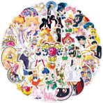 Zhuning Shop 1 50 Adet Güneş Ay Tarzı Anime Sailor Moon Graffiti Sticker Kaykay Buzdolabı Gitar Bisiklet Su Bardağı Laptop Su Geçirmez Sticker Çocuk Oyuncakları (Yurt Dışından)