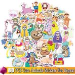 Zhuning Shop 1 80 Adet Alpaka Tembellik Stili Hayvanlar Çıkartmaları Sevimli Karikatür Köpek Kedi Domuz Sticker Anime Telefon Gitar Araba Bisiklet Buzdolabı Çocuk Oyuncakları Için (Yurt Dışından)