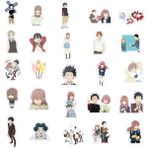 Zhuning Shop 1 A-10 Adet-Rastgele Tarzı Sesin Şekli Sticker Anime Bir Sessizlik Stickerlar Laptop Gitar Bagaj Buzdolabı Kaykay Etiket Klasik Oyuncak (Yurt Dışından)