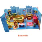 Zhuning Shop 1 Banyo Tarzı Çocuklar Için Yap Kendin Bebek Evi Puzzle Oyuncakları Mini Dollhouse Mobilya Seti 3D Kağıt Bulmacalar Kız Oyuncak Hediye (Yurt Dışından)