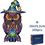 Zhuning Shop 1 Baykuş-M Tarzı Halloween Serisi Benzersiz Hayvan 3D Ahşap Bulmaca Yetişkin Puzzle Hediye Kutusu Hediye Paketi Bulmaca Çocuklar Ahşap Halloween Oyuncak Hediyeler (Yurt Dışından)