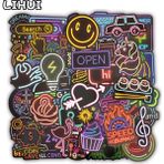 Zhuning Shop 1 Çocuklar Için Neon Sticker Hediye Oyuncaklar Anime Sevimli Sticker Laptop Kaykay Telefon Gitar Bavul Buzdolabı Bisiklet Araba Çıkartmaları (Yurt Dışından)