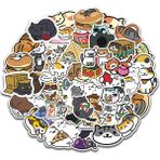 Zhuning Shop 1 D-50 Adet Tarzı Sevimli Kediler Hayvan Grafiti Sticker Karışık Stil Oyuncaklar Bavul Laptop Bisiklet Bagaj Araba Scooter Kaykay Sticker (Yurt Dışından)