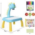Zhuning Shop 1 D Mavi Tarzı Çocuklar Için Projeksiyonlu Çizim Masası Boyama Tahtası Yazı Tahtası Çok Fonksiyonlu Sanat El Sanatları Eğitici Projeksiyon Makinesi Çizim Oyuncak (Yurt Dışından) - Beyaz