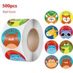 Zhuning Shop 1 Deve Tarzı Sevimli Karikatür Hayvan Stickerı Çocukları Teşvik Etiketleri Yuvarlak Kağıt Okul Öğretmen Malzemeleri Çocuk Ödül Sticker Etiketleri (Yurt Dışından)