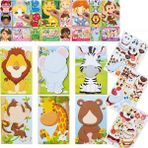 Zhuning Shop 1 Gri Stil Çocuklar Için Kendin Yap Sticker Bulmaca Oyunları Yüz Yapma Prenses Hayvan Dinozor Montaj Puzzle Çocuk Tanıma Eğitim Oyuncakları (Yurt Dışından)