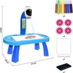 Zhuning Shop 1 Mavi Bir Stil Çocuklar Için Projeksiyonlu Çizim Masası Boyama Tahtası Yazı Tahtası Çok Fonksiyonlu Sanat El Sanatları Eğitici Projeksiyon Makinesi Çizim Oyuncak (Yurt Dışından) - Beyaz