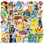 Zhuning Shop 1 Pokemon 50 Adet C Tarzı Pikachu Sticker Laptop Valiz Kaykay Gitar Telefon Çocuk Hediye Oyuncakları Kawaii Pokemon Anime Sticker (Yurt Dışından)
