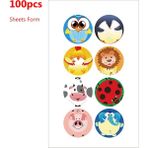 Zhuning Shop 1 Sarı Stil Sevimli Karikatür Hayvan Stickerı Çocukları Teşvik Etiketleri Yuvarlak Kağıt Okul Öğretmen Malzemeleri Çocuk Ödül Sticker Etiketleri (Yurt Dışından)
