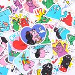 Zhuning Shop 1 Sevimli Barbapapa Stickerları Valiz Kaykay Laptop Bagaj Buzdolabı Telefon Araba Dıy Etiket Pvc Sticker Oyuncaklar Için (Yurt Dışından)