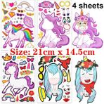 Zhuning Shop 1 Siyah Stil Çocuklar Için Kendin Yap Sticker Bulmaca Oyunları Yüz Yapma Prenses Hayvan Dinozor Montaj Puzzle Çocuk Tanıma Eğitim Oyuncakları (Yurt Dışından)