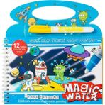 Zhuning Shop 1 Uzay Stili Montessori Boyama Kitabı Doodle & Tekrar Kullanılabilir Sihirli Kalem Boyama Çizim Tahtası Çocuklar Bebek Eğitici Doğum Günü Oyuncak Hediye (Yurt Dışından) - Beyaz