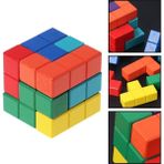 Zhuning Shop 1 Yeni Tetris Sihirli Küp Çok Renkli 3D Ahşap Bulmaca Eğitici Zeka Oyunu (Yurt Dışından)