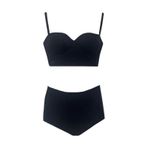 Zi Siyah Yüksek Bel Bikini Alt Üst Takım siyah